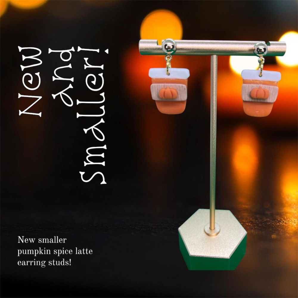 Pumpkin Spice Latte Earrings | Polymer Clay Pumpkin Spice Ea...