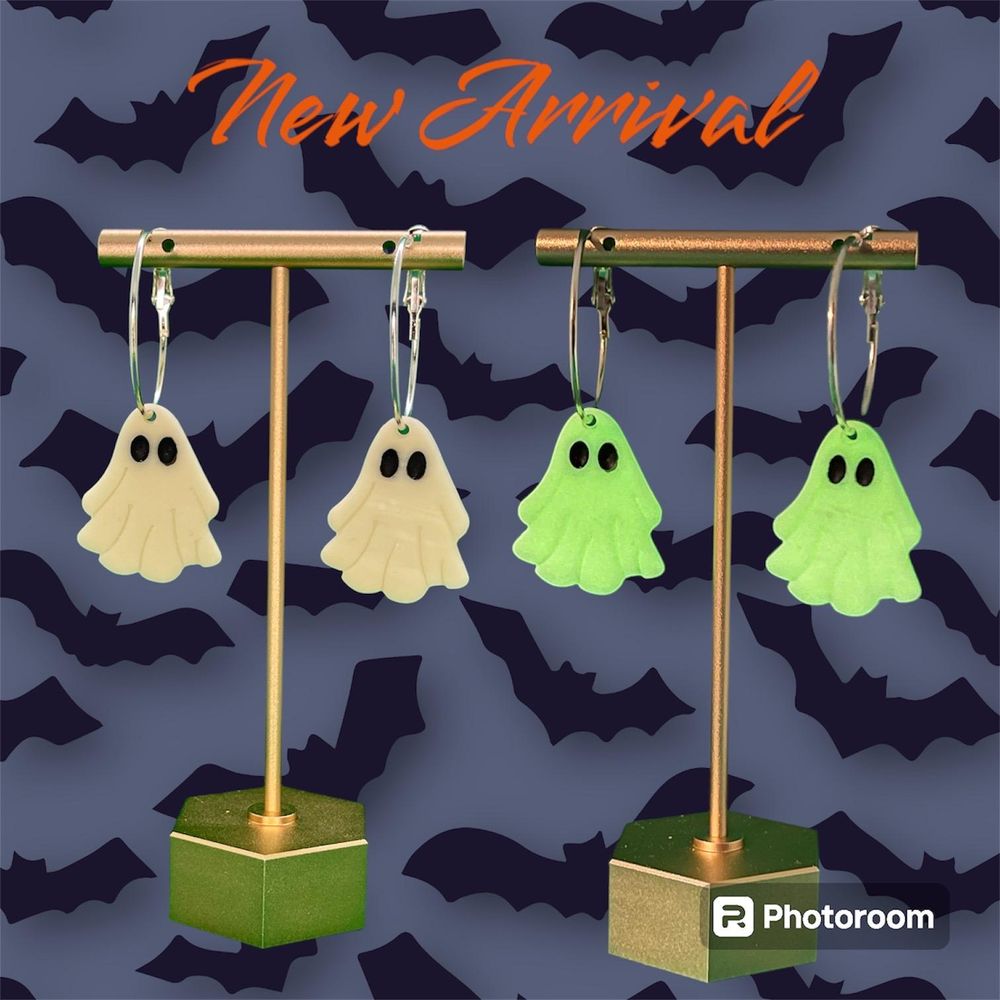 Ghostie Earrings, Pumpkin, Halloween, beetlejuice | Polymer ...