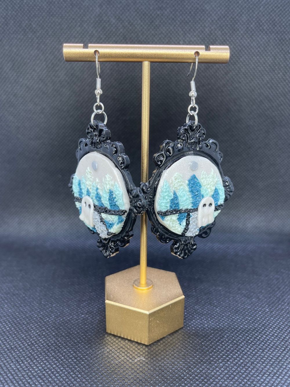 Frame Forrest Ghost Earrings, Ghost Earrings, Clay Earrings,...
