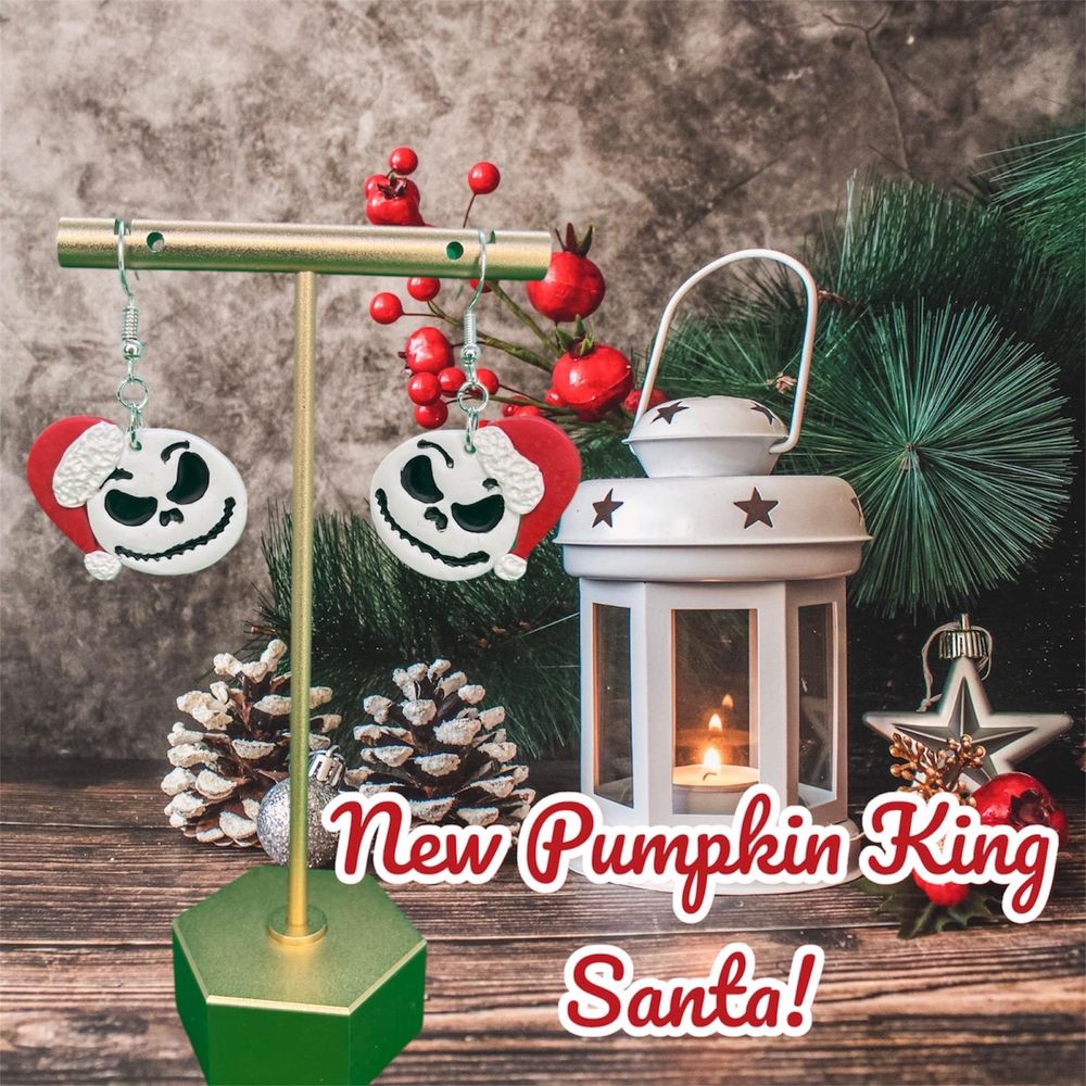 Pumpkin King Earrings | Christmas Earrings |Skellington Earr...